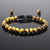 Yellow Tiger's Eye Macramé Bracelet - Premium Mens Bead Bracelet - Lukze